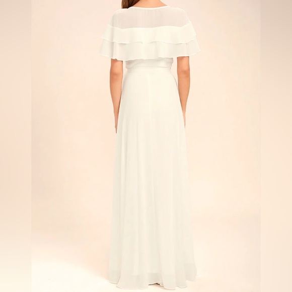 Lulus Wonderful Day White Wrap Maxi Dress SIZE M - Picture 7 of 7